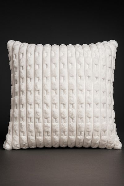 style iconic Textured Cream Velvet Throw Pillow with Removable Cover – Set of 2 (45x45 cm)