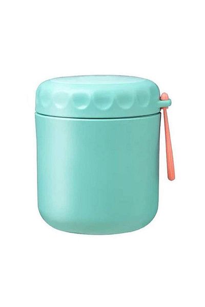 SIKS Thermal Casserole For Soup, Spoon Included, Stainless Steel, 430 Ml, Mini Thermos For Lunch
