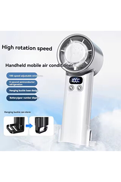 CRK TECH F16 Turbo Güçlü El Fanı 100 Seviyeli Soğutmalı Şarjlı Vantilatör Taş...