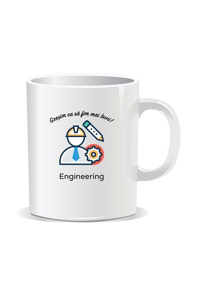 OEM Personalized mug with messages for engineers, We make mistakes to be better - White interior