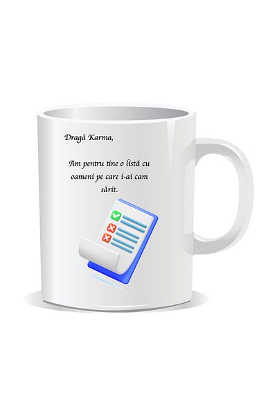 OEM Personalized mug with funny message, Dear Karma - White interior