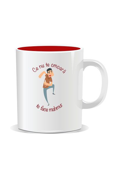 OEM Personalized mug with message for stylish drinkers, What doesn't kill you makes you hungover - Red interior