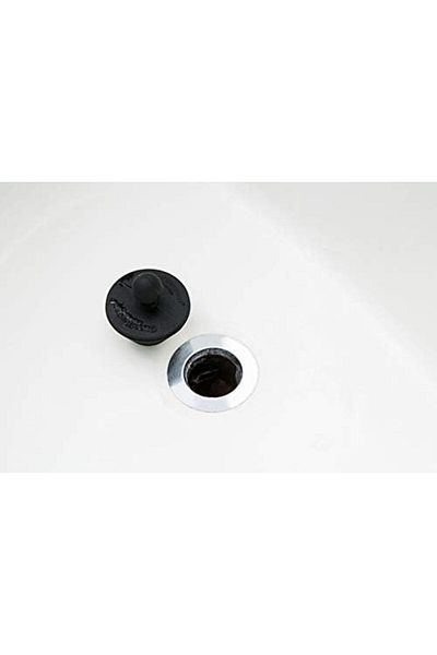 MCreative Bathtub 2-Pack Universal Stopper for Tub and Bath Sink Drains, Black Plug 2Pk, 2 Count