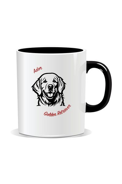 OEM Personalized mug with messages for dog lovers, I love golden retriever - Black interior