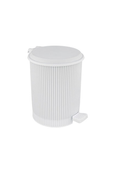 LeesHome 3-Piece White Nostalgia Pedal Trash Can: 20 Liters 11 Liters 6 Liters