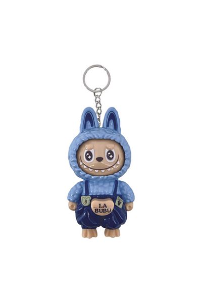 IQTENA LA BUBU Plastic Bunny Keychain – Face-Changing Expressions | Small Size 10 cm