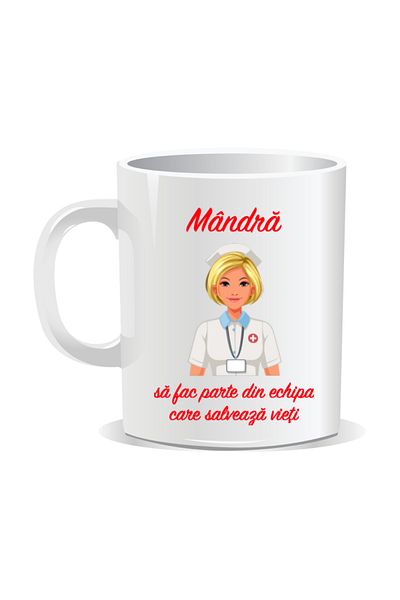 OEM Personalized mug for nurses, I want to be part of the team - white interior