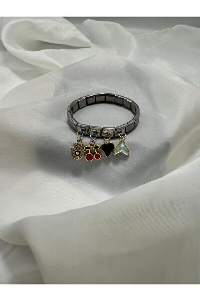 Lav Aksesuar سوار ساحر إيطالي للنساء من الفولاذ المقاوم للصدأ سوار ساحر كرز ف...