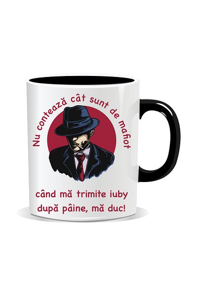 OEM Personalized mug with funny message, It doesn't matter how much of a mafia I am - Black interior