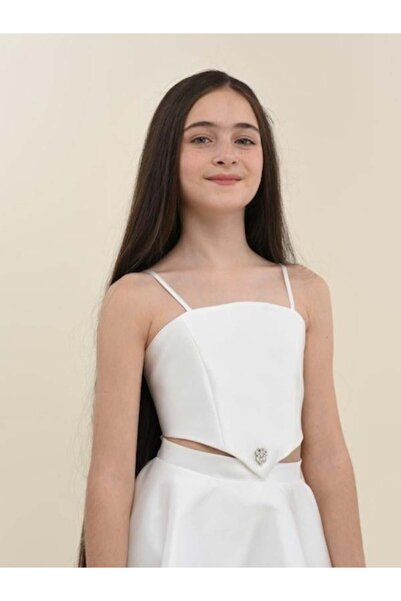 Zekids Rochie de seară scurtă pentru fetiță, din țesătură strălucitoare, cu decolteu scăzut