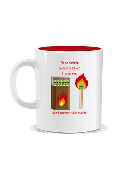 OEM Personalized mug with funny message, May the bridges I keep burning - red interior