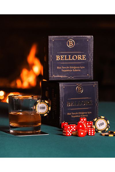 Bellore رقاقة بوكر، رقاقة زجاج ويسكي مخصصة، 300 سم مكعب