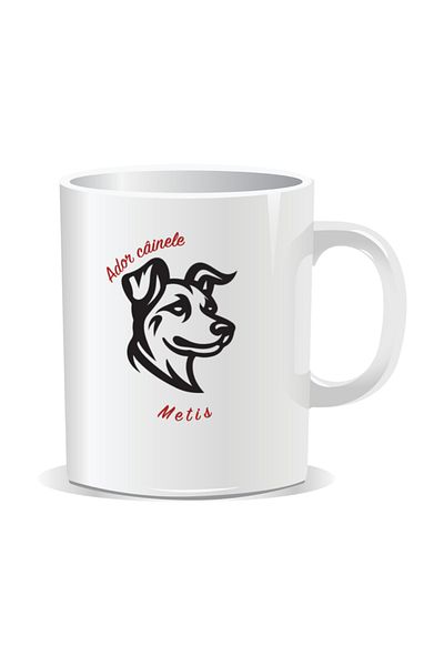 OEM Personalized mug with messages for dog lovers, I love mixed breed dogs - White interior