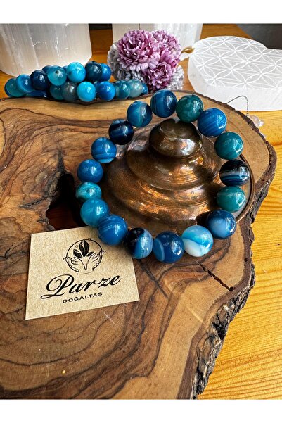 parze doğaltaş سوار من حجر العقيق الأزرق الطبيعي مقاس 12 ملم