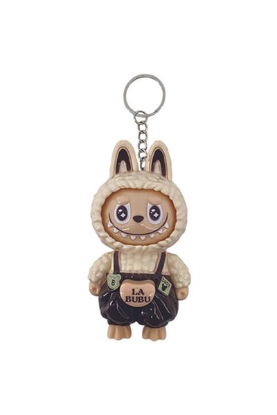 IQTENA LA BUBU Plastic Bunny Keychain – Face-Changing Expressions | Small Size 10 cm