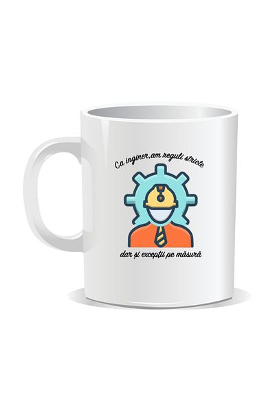 OEM Personalized mug with messages for engineers, As an engineer I have strict rules - White interior