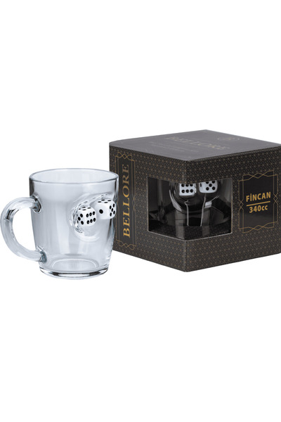 Bellore Backgammon Cup with Dice Tea Coffee Cup Mug with Dice 340Cc