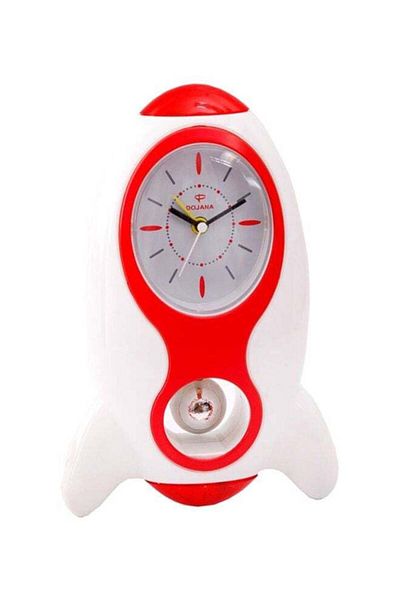 dojana Space Shuttle Shaped Analog Alarm Clock White/Red