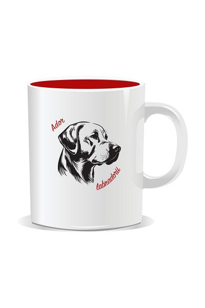 OEM Personalized mug with messages for dog lovers, I love Labradors - Red interior