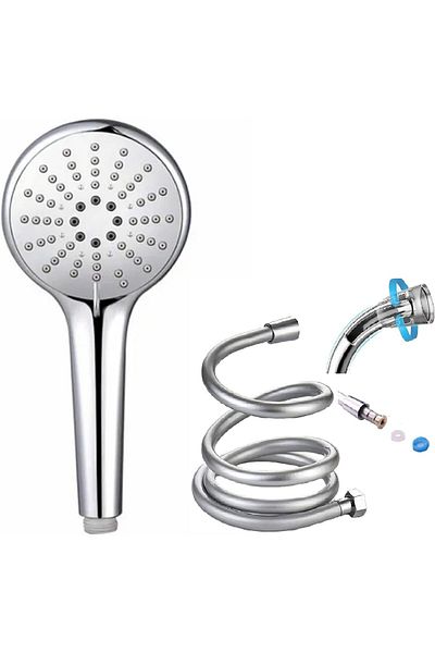 MCreative 5 function hand shower head + 150cm extra long shower hose spiral / 2-piece luxury shower set kit