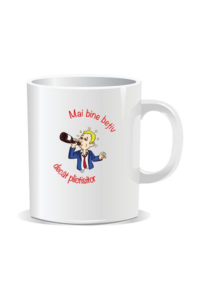 OEM Personalized mug with message for stylish drinkers, Better drunk than boring - White interior