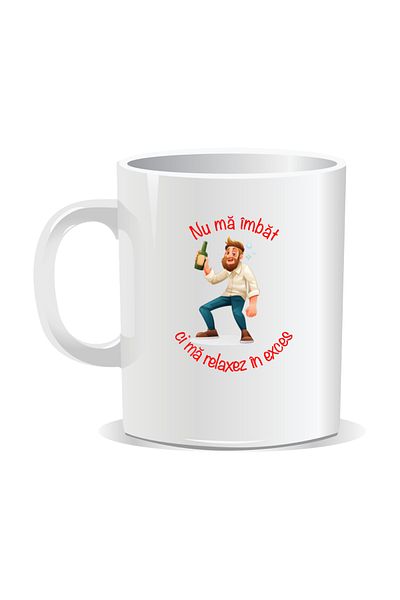 OEM Personalized mug with message for stylish drinkers, I don't get drunk - White interior