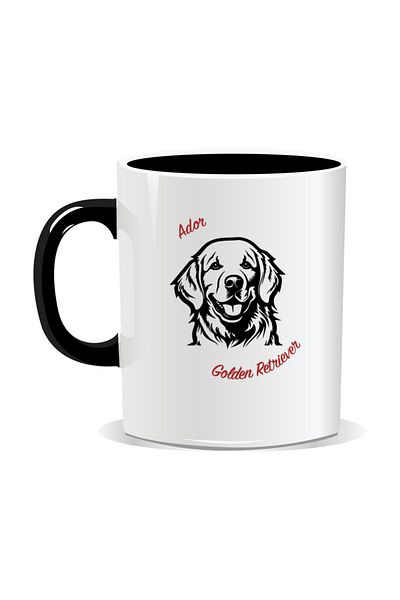 OEM Personalized mug with messages for dog lovers, I love golden retriever - Black interior