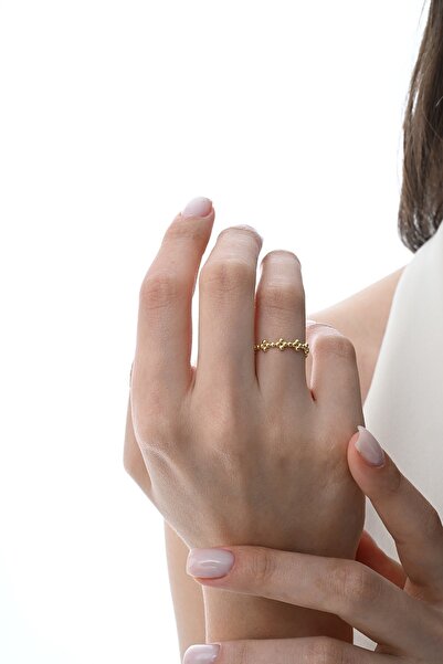 Söğütlü Silver Gümüş altın yaldızlı özel tasarımlı pıtırcık yüzük