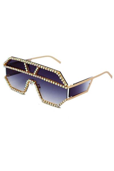 Tessero Unisex Sunglasses, Oversized, UV400, Gold and Black