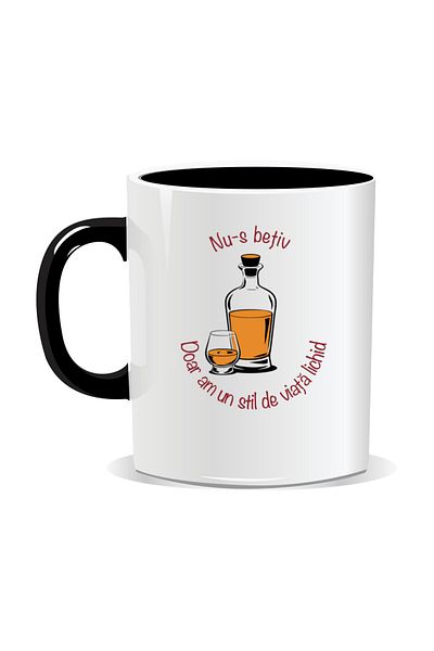 OEM Personalized mug with message for stylish drinkers, I'm not drunk - Black interior
