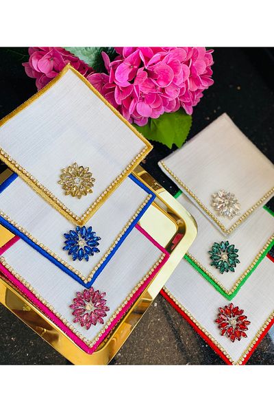 ELÇİÇEK HOME Presentation Napkin, Cocktail Napkin, Coffee Side Presentation Napkin 6Pcs
