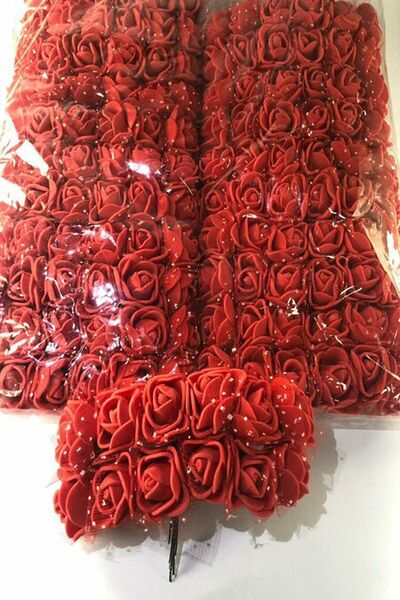 Massaltay مجموعة من 144 زهرة لاتكس - زهور صغيرة صناعية ذات ملمس حقيقي