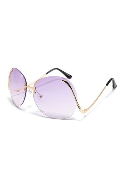 Tessero Sunglasses for women, Oversize model with curved arms, UV400 protection, Tessero, purple lens