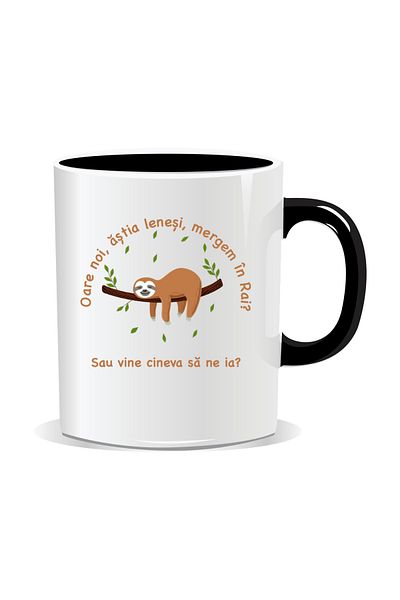 OEM Personalized mug with funny message, Are we going to Heaven or is someone coming after us - Black interior