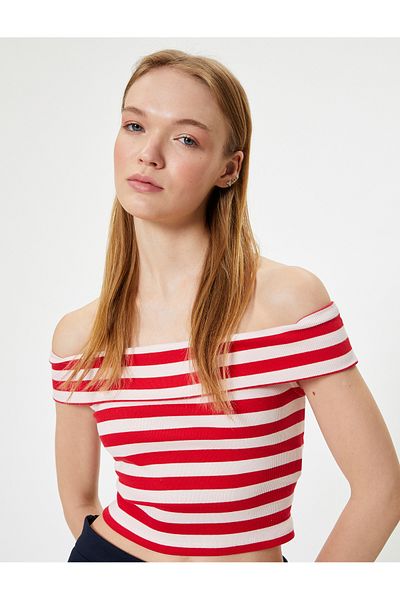 Koton New Season Boat Neck Undershirt Slim Fit Off Shoulder