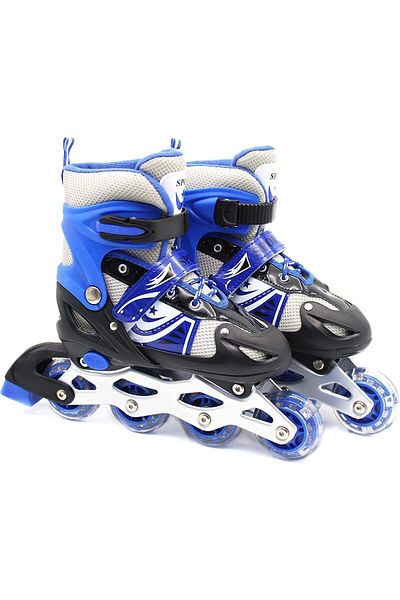 Generic Skates Adjustable Size Roller Skates with Flashing Wheels for Outdoor Indoor Children Skate Shoes fo