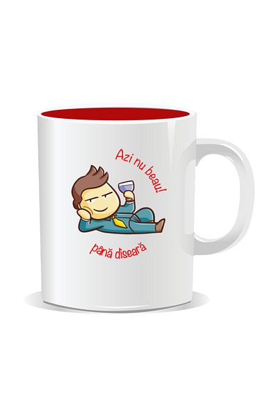 OEM Personalized mug with message for stylish drinkers, I won't drink until tonight today - Red interior