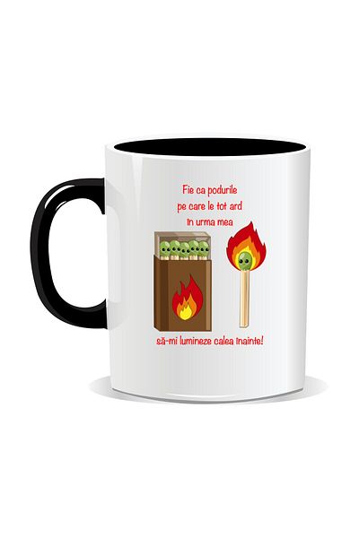 OEM Personalized mug with funny message, May the bridges I keep burning - black interior