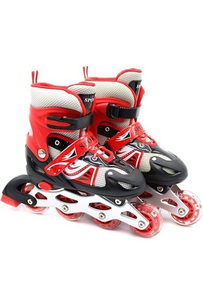 Generic Skates Adjustable Size Roller Skates with Flashing Wheels for Outdoor Indoor Children Skate Shoes fo