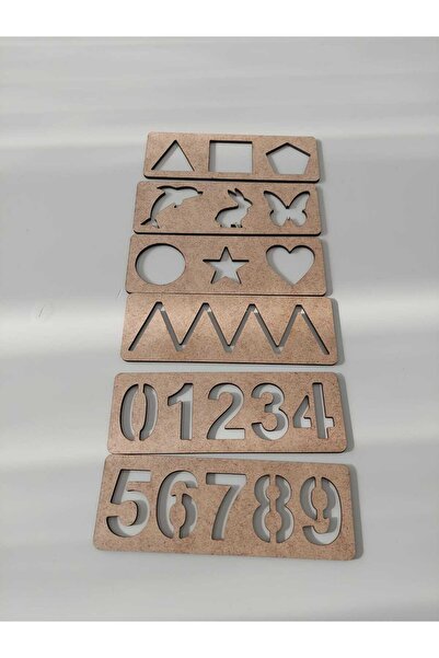 ALYÜZ Hand Muscle Development Line, Number and Shape Exercises Set 6 Pieces