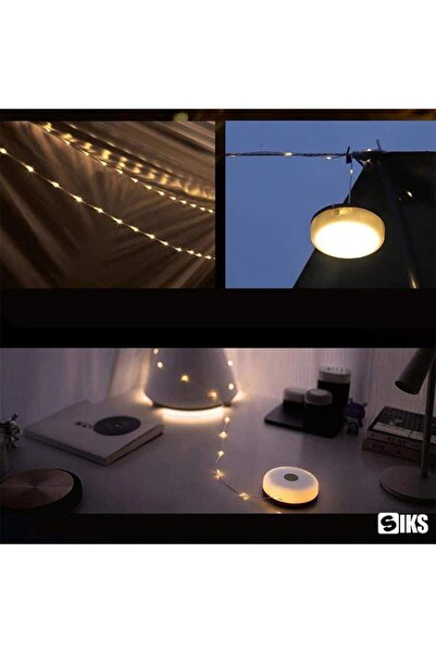 SIKS Camping Light String, With Flashlight and External Battery Function, 10 m, 8 Lighting Modes
