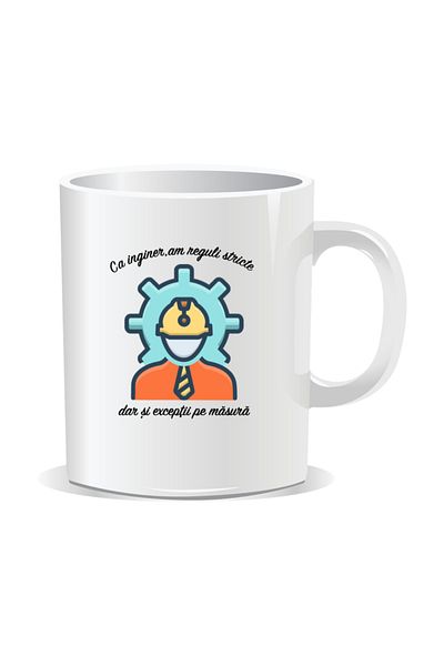 OEM Personalized mug with messages for engineers, As an engineer I have strict rules - White interior