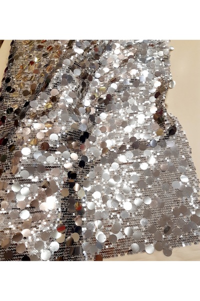 Safir Kumaş Eteklik Elbiselik İrili Ufaklı Para Pul Payet 1.5 Metre