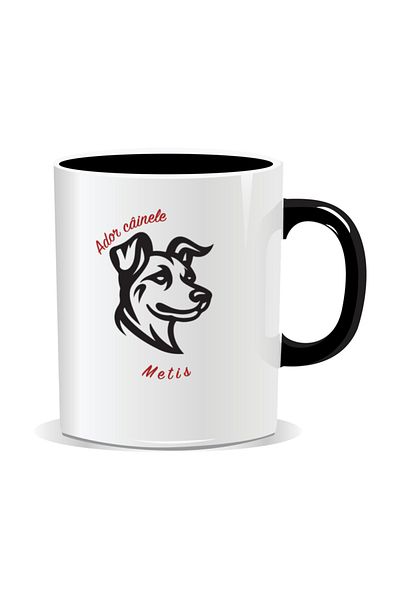 OEM Personalized mug with messages for dog lovers, I love mixed breed dogs - Black interior