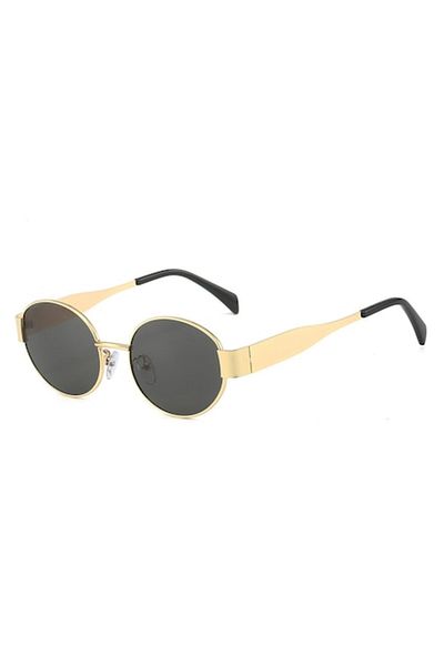 Tessero Women's Sunglasses, Oval Shape, UV400 Protection, Golden Frame