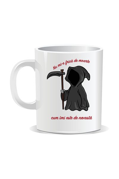 OEM Personalized mug with funny message, I'm not afraid of death as I am afraid of my wife White interior