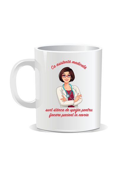 OEM Personalized mug for nurses, Rock of support - White interior