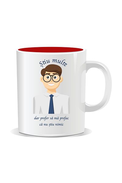 OEM Personalized mug with funny message, I know a lot but I prefer to pretend I don't - Red interior