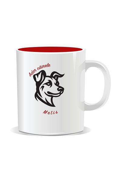 OEM Personalized mug with messages for dog lovers, I love mixed breed dogs - Red interior