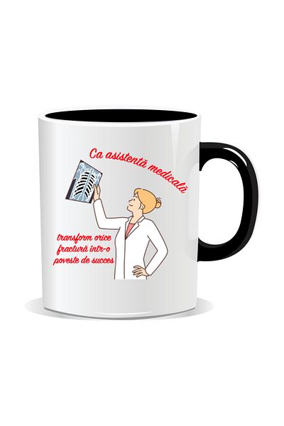 OEM Personalized mug for nurses, I turn any fracture into success - Black interior